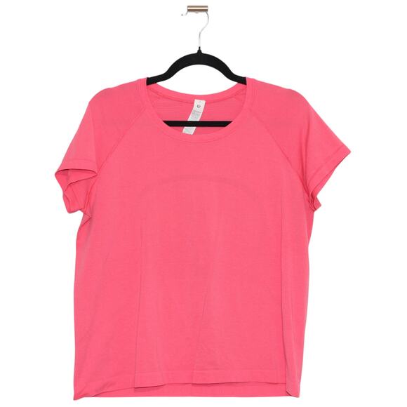 Lululemon Swiftly Tech Race Length T-Shirt Coral Pink Size 14 - Picture 2 of 6